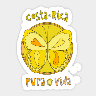 Pura Vida Costa Rica Butterfly Peaceful Good Vibes Sticker